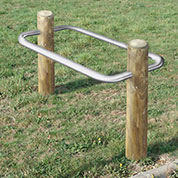support velo en bois - borne douple
